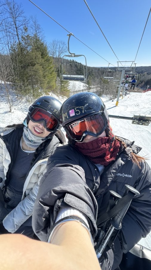 Skiing with a friend