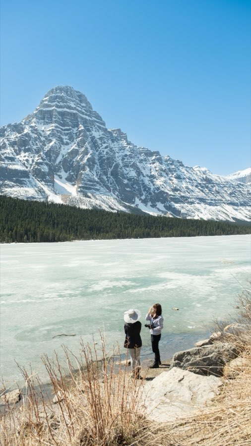 Snow-covered mountains at Banff, Alberta